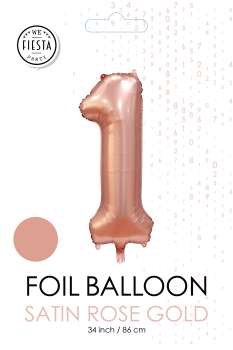 XXL Folienballon Zahl 1 Satin Rosegold